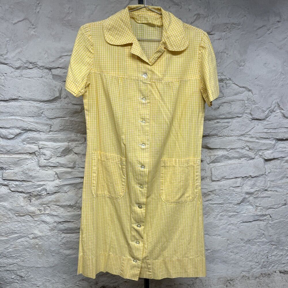 Yellow Checkered Midi Dress